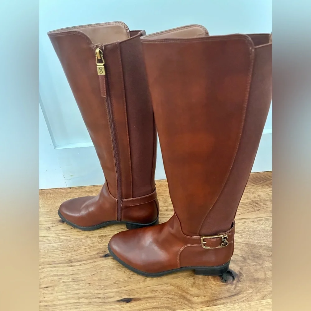 Sam & Libby Brown Knee-High vegan Leather Boots - Picture 4 of 8